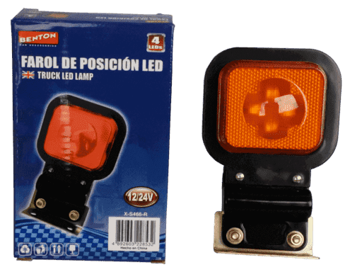 FAROL DE POSICION LED CON SOPORTE - 4 LED - AMBAR