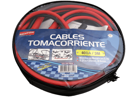 CABLE TOMACORRIENTES 400 AMP, 0.3X90, 9mm DIAMETRO, 2,5METROS