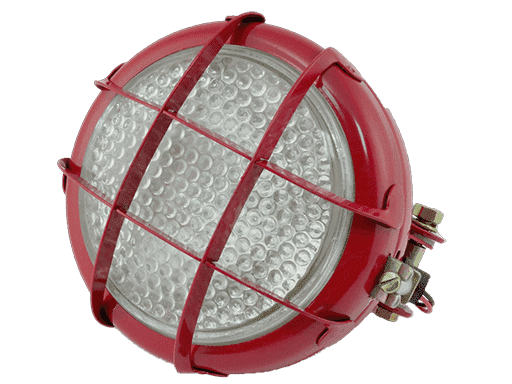 FARO DE TRABAJO H3 12V 55W Ø 152mm CON INTERRUPTOR Y MANILLA, CUERPO METALICO COLOR ROJO