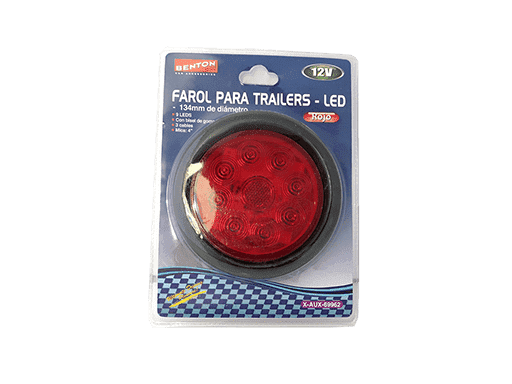 FAROL AUXILIAR 134mm 9 LED (F5) 12V ROJO