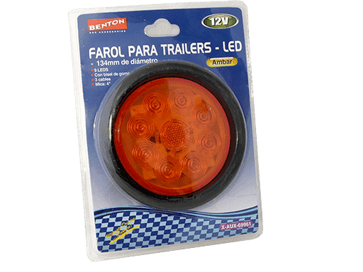 FAROL AUXILIAR 134mm 9 LED (F5) 12V AMBAR