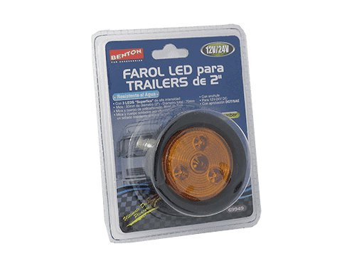 FAROL LED NARANJO DIAMETRO 2´´ - 12V/24V MULTIVOLTAJE 