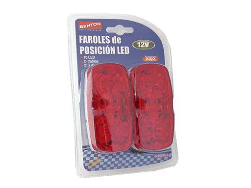 FAROL LATERAL LED (F5) 4´´ x 2´´ ROJO