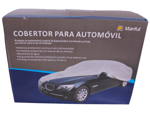 COBERTOR DE AUTOS DE POLYESTER CON RECUBRIMIENTO PLATEADO 150D  - TALLA XL