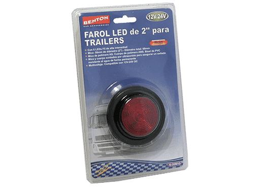 FAROL 6 LED 12V/24V ROJO DIAMETRO 2´´ - 12V/24V MULTIVOLTAJE 