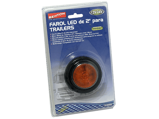 FAROL 6 LED 12V/24V AMBER DIAMETRO 2´´ - 12V/24V MULTIVOLTAJE 