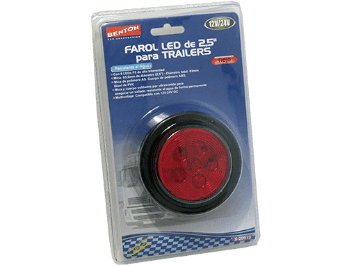 FAROL 6 LED 12V/24V ROJO DIAMETRO 2,5´´ - 12V/24V MULTIVOLTAJE 
