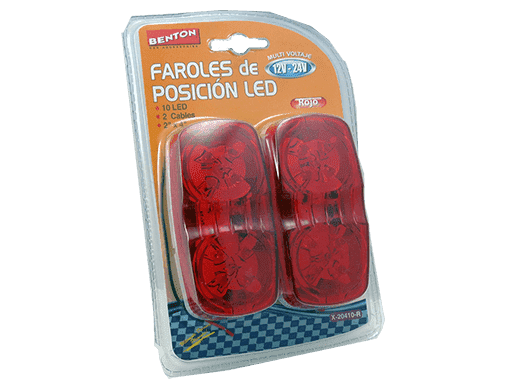FAROL LATERAL LED (F5) 4´´ x 2´´ ROJO 12V/24V MULTIVOLTAJE