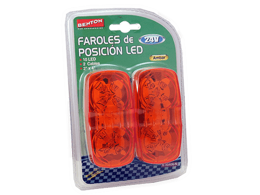 FAROL LATERAL LED (F5) 4´´ x 2´´ AMBAR 24V