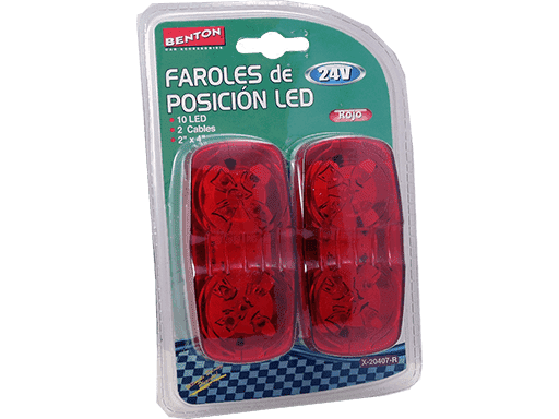 FAROL LATERAL LED (F5) 4´´ x 2´´ ROJO 24V