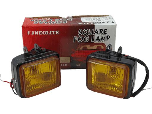 FAROS DE YODO RECTANGULAR H3 12V 55W 95mm x 80mm - AMARILLO - SET DE 2 PIEZAS