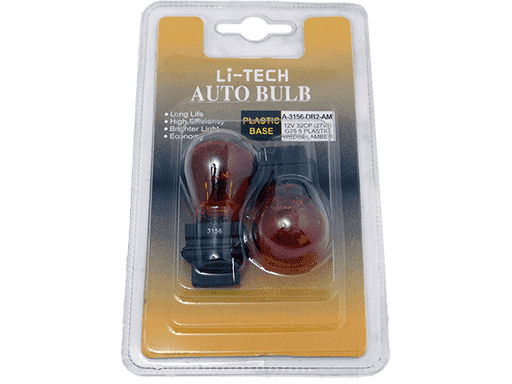 12V 32CP (27w) S25 PLASTIC BASE DE VIDRIO AMBAR