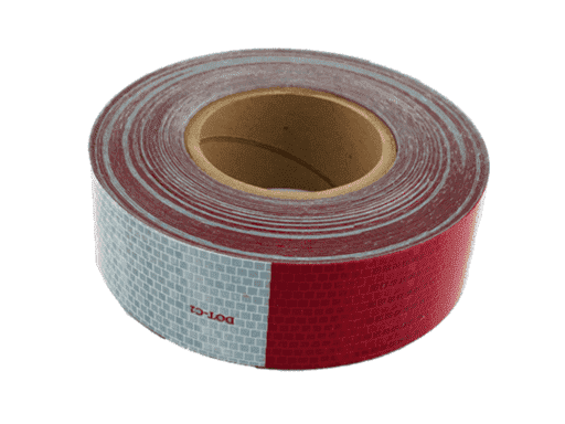 CINTA RETRORREFLECTIVA ROJO BLANCO 2´´ x 45.7 MTS NORMA DOT C2