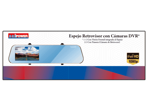 ESPEJO RETROVISOR CON DOBLE CAMARA 4.3´´