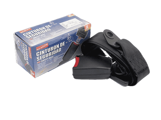 CINTURON DE SEGURIDAD 2 PUNTOS CON CERTIFICACION E4 - NEGRO