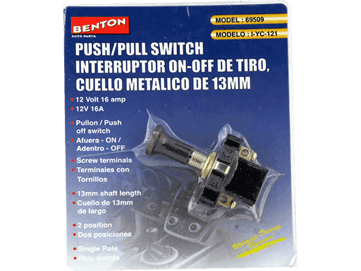 INTERRUPTORES DE TIRO CUELLO LARGO 12V 16A - 13mm