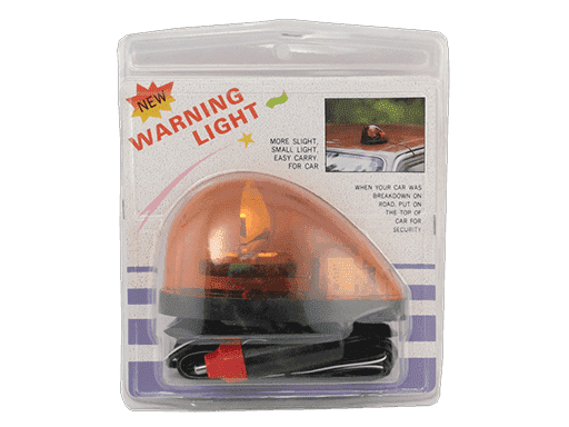 BALIZA CON VENTOSA DE GOMA 12V 5W CON ENCHUFE AL ENCENDEDOR 120mm x 65mm x 70mm- NARANJO