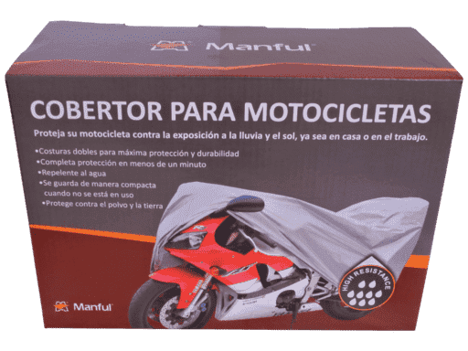 COBERTOR DE MOTOS DE POLYESTER CON RECUBRIMIENTO PLATEADO 150D  - TALLA L