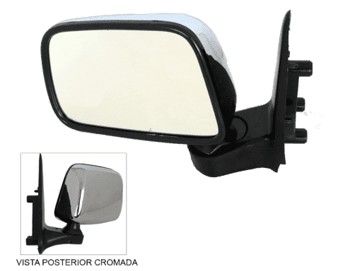 ESPEJO TOYOTA HILUX LN145 ´97-´06 CROMADO BASE PLASTICA - LADO IZQUIERDO